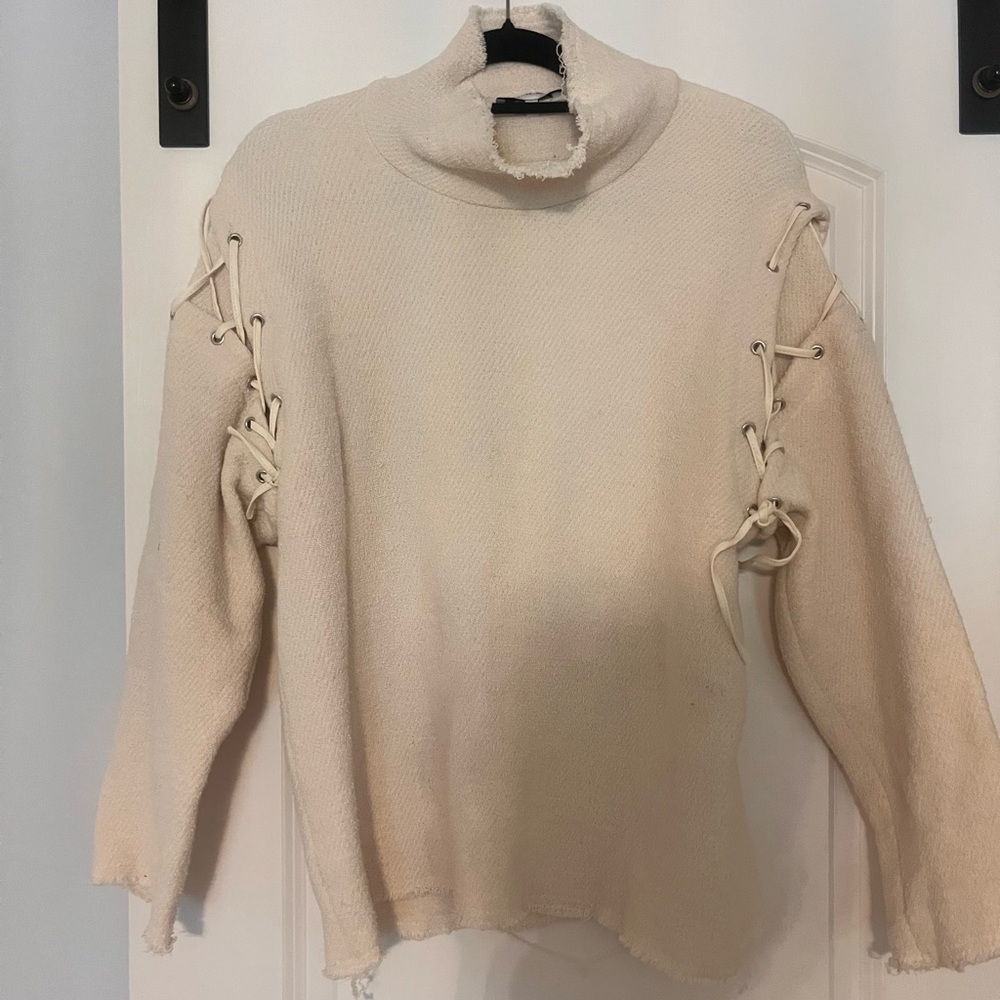 IRO Cream Cowl Neck Sweater Minimalist Knit